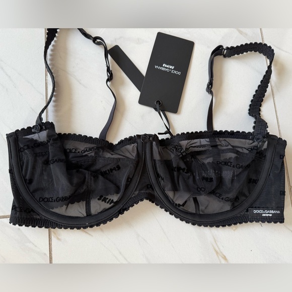 Skims x dolce and gabbana ultra fine mesh unlined balconette bra - Picture 1 of 4
